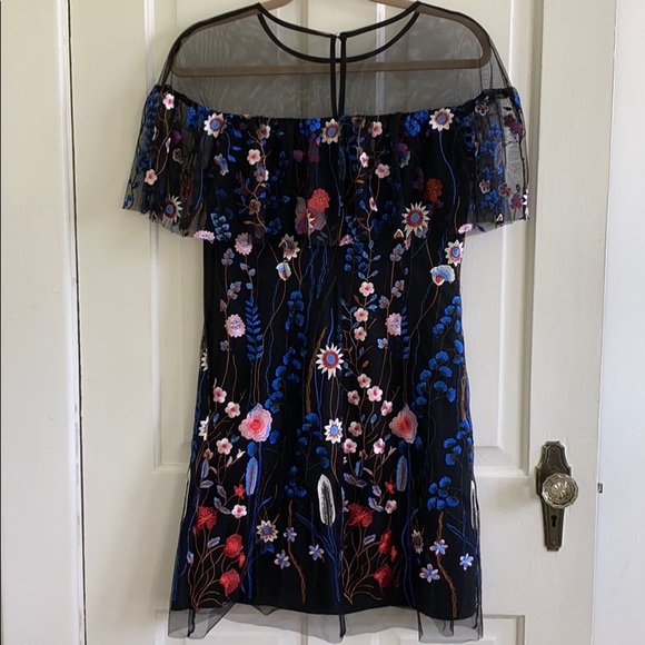 Tahari ASL embroidered mesh dress Size 2 - Picture 5 of 5
